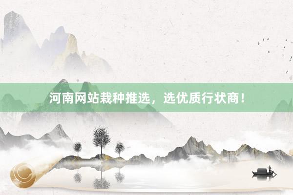 河南网站栽种推选，选优质行状商！