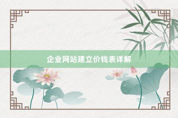企业网站建立价钱表详解